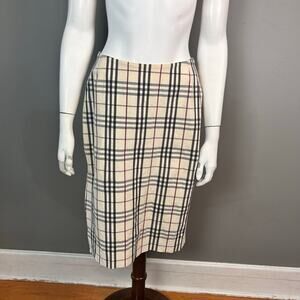 Burberry skirt women's size 6 Nova Check cotton pencil preppy academia